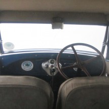 Inside the blue car